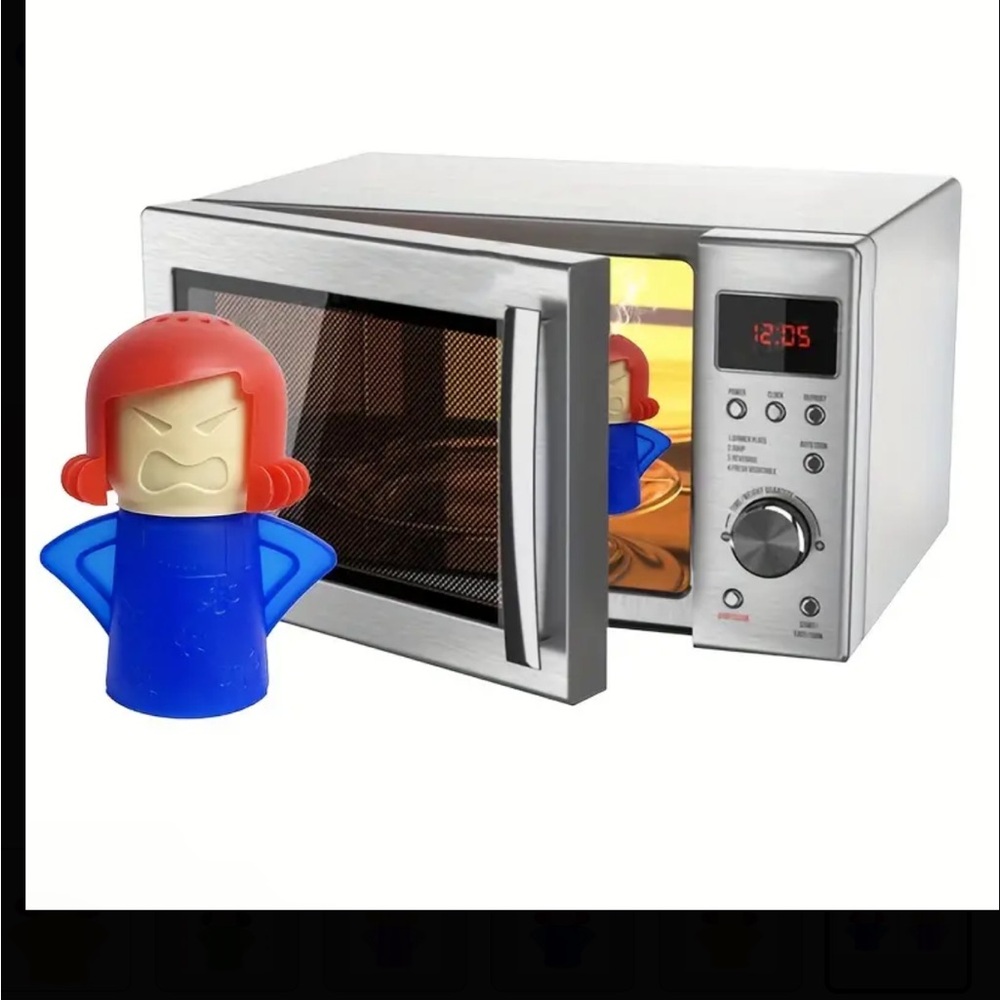 Angry Mama microwave cleaner - Red and Blue
